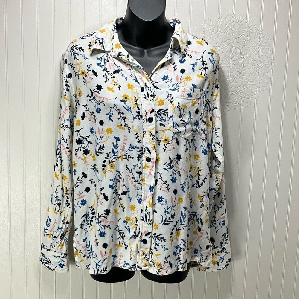 LANDS’ END Long Sleeve Floral Shirt